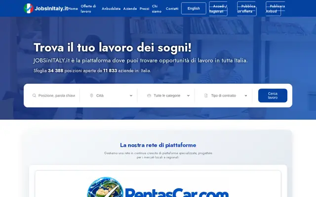 Startseite von jobsinitaly.it