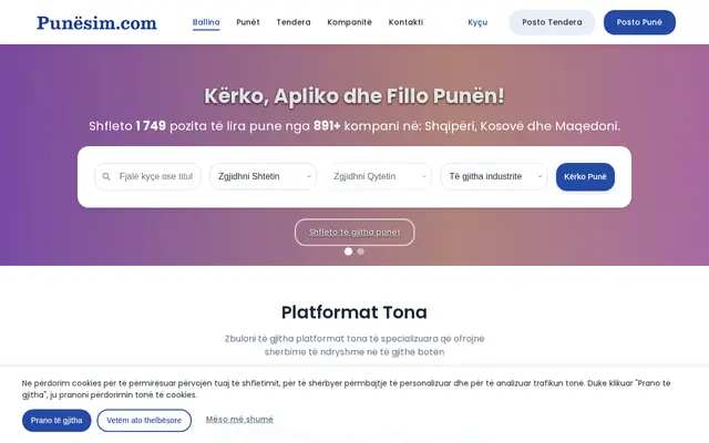 Startseite von punesim.com