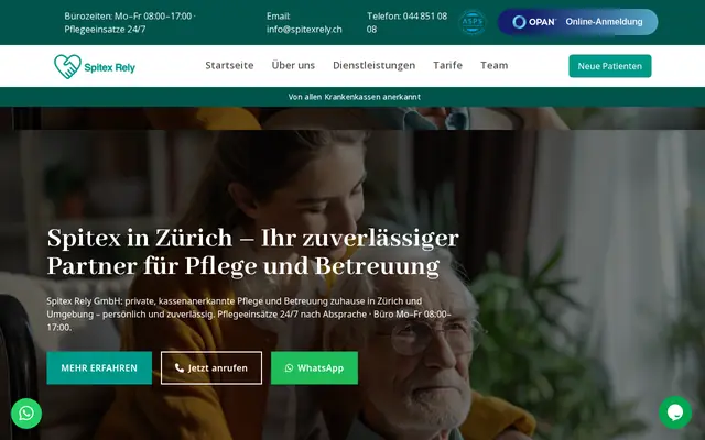 Startseite von spitexrely.ch